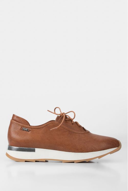 Women’s Leather Lace-Up Shoes with Sport Sole