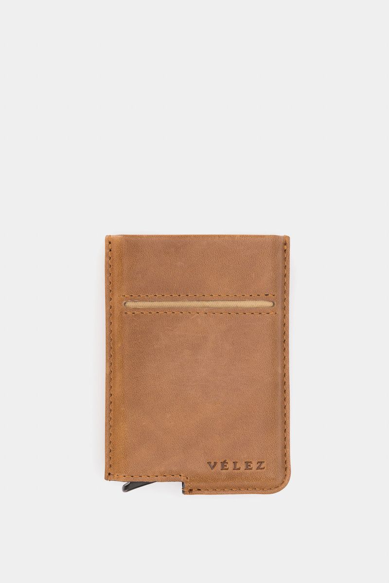 Mini Wallet Leather Card Holder in Brown