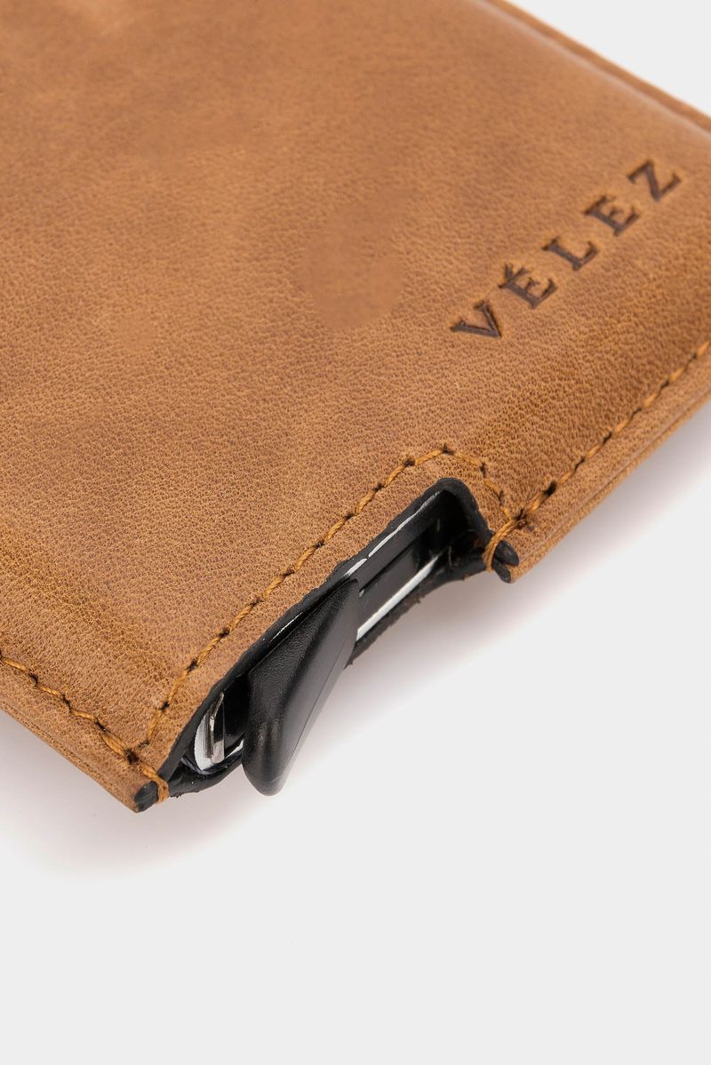 Mini Wallet Leather Card Holder in Brown