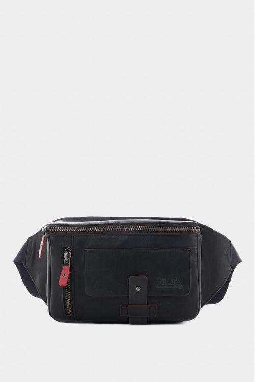Tacubade Casual Belt Handbags in Vintage Black Leather