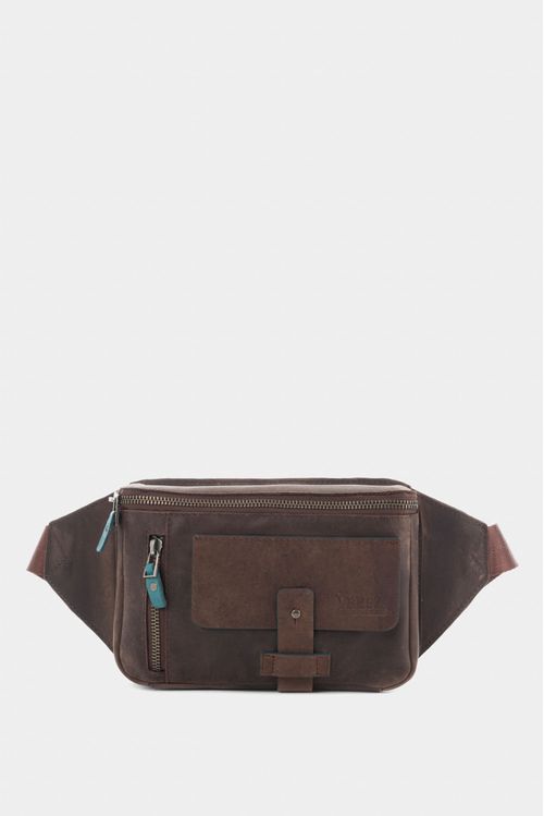 Tacubade Casual Belt Handbags in Vintage Brown Leather