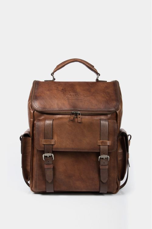 Men’s New Archaeology Backpack in Vintage Honey-Colored Leather