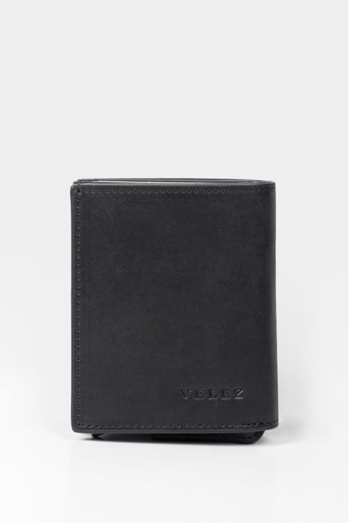 Garry Tech Leather Card Holder in Black