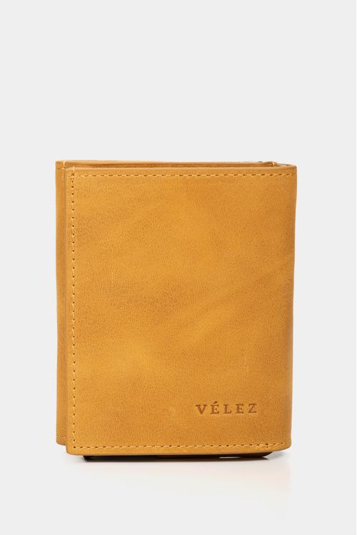 Garry Tech Leather Card Holder in Mustard