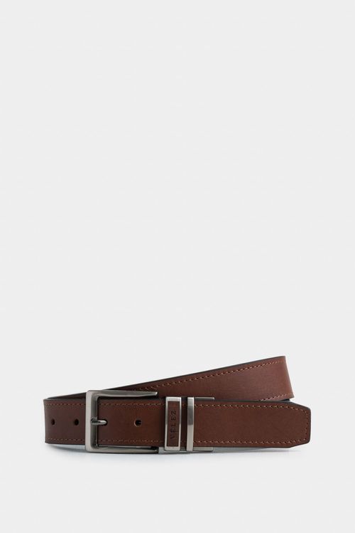 Double-Sided Leather Belt for Men with Double Loop