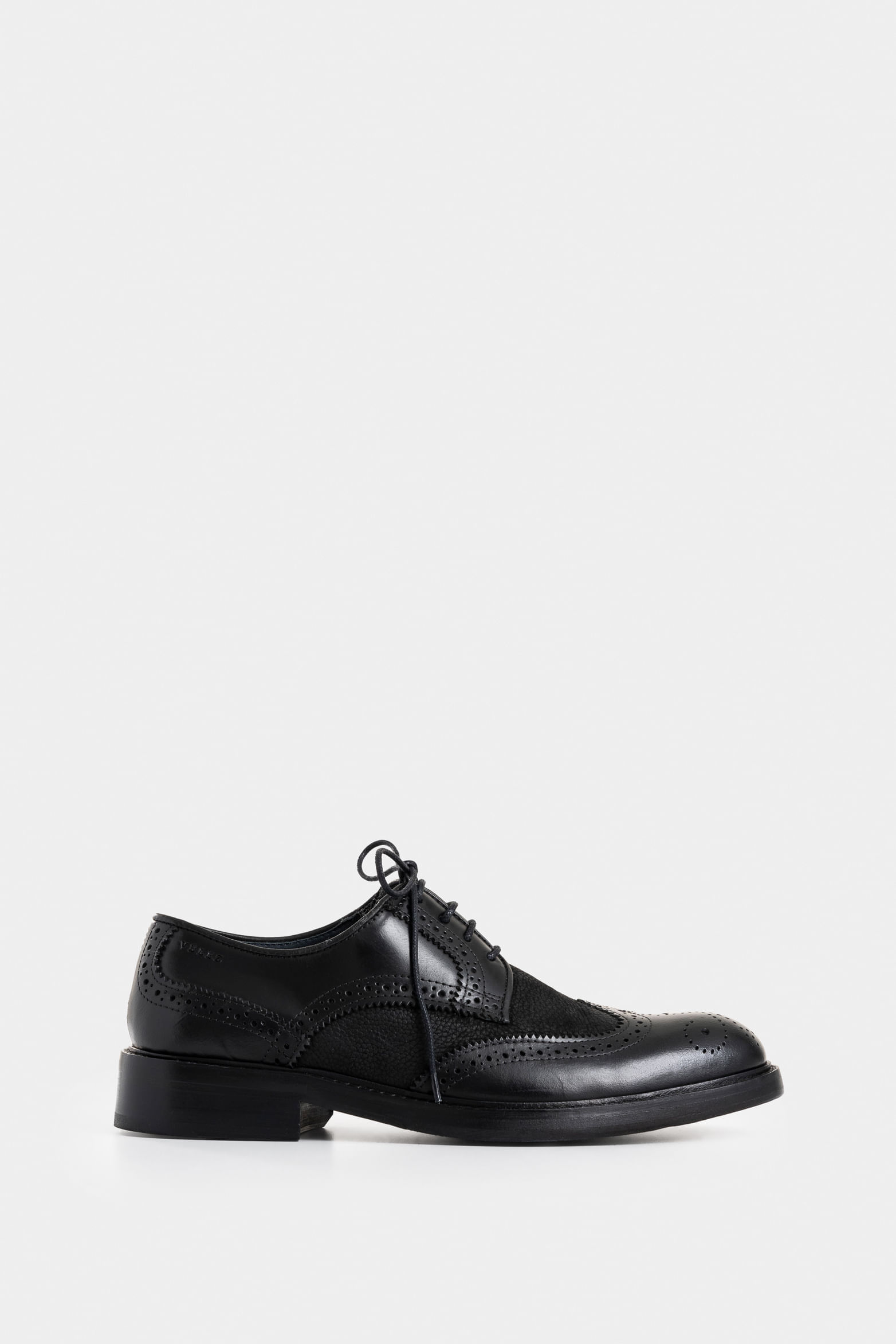 Men's Solar Lace-Up Leather Shoes with Mixed Textures| Vélez
