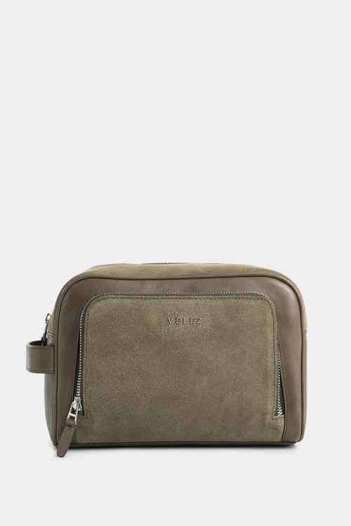Men's Leather and Canvas Travel Organizer with Ombre Finish