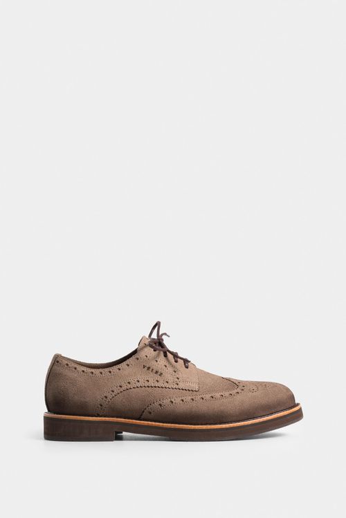 Alessio Leather Suede Lace-Up Shoes with Scribe Effect for Men