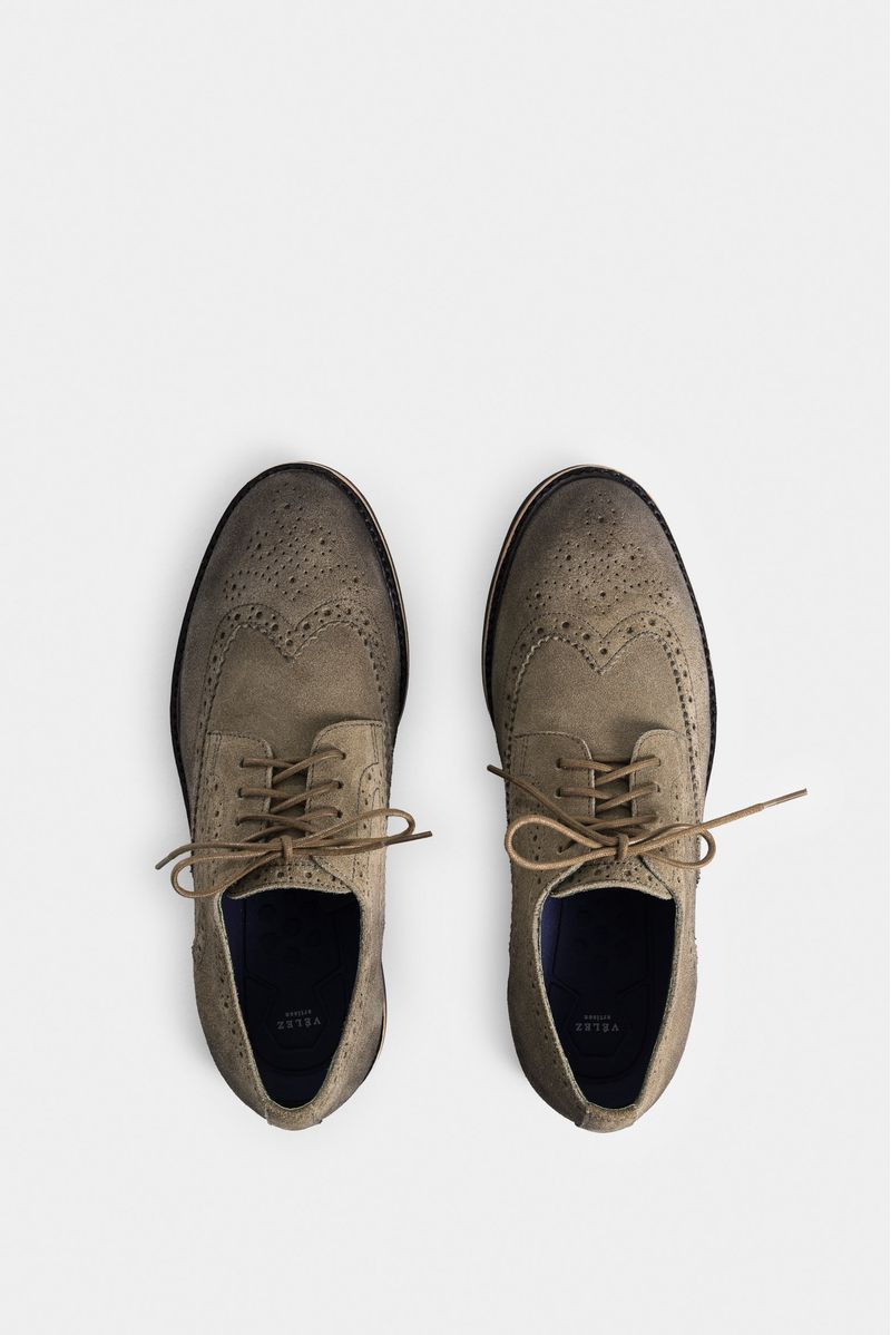 Alessio Leather Suede Lace-Up Shoes with Scribe Effect for Alessio Leather Suede Lace-Up Shoes with Scribe Effect for