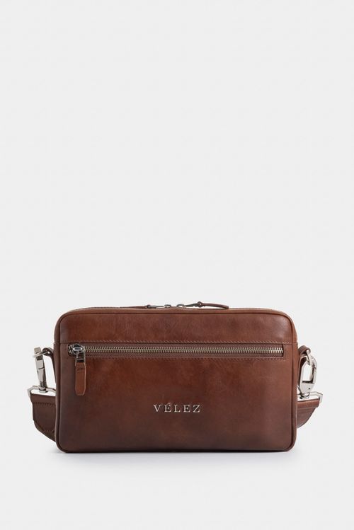 Cassat 2 leather crossbody bag for men with scriber effect