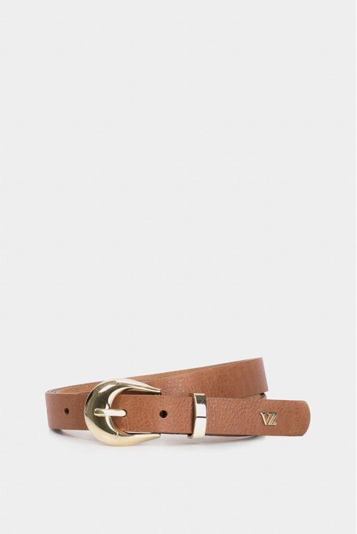 Regular belt engraved leather