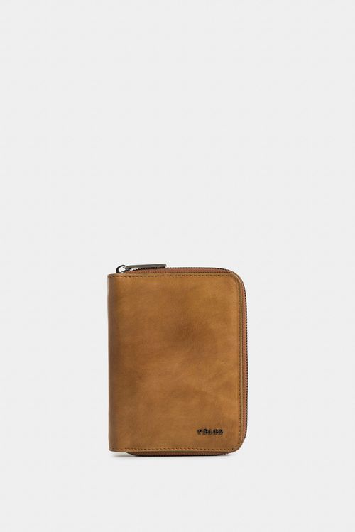 Women's leather passport holder with zipper