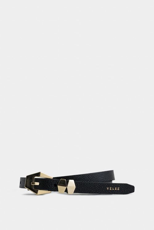 Gardenia regular women's leather belt with hexagonal loop