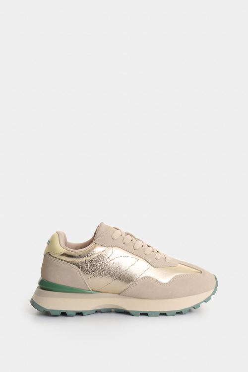 Sahara Leather Women's Sneakers with Foil Detail