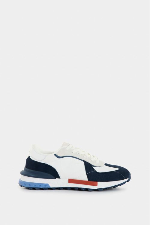 Men's Phyton Leather and Canvas Sneakers with a Sporty Silhouette