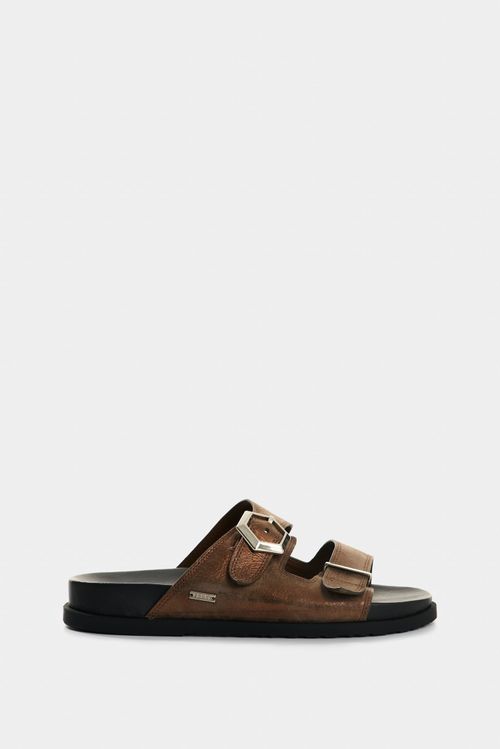 Silene women's folia leather flat sandal
