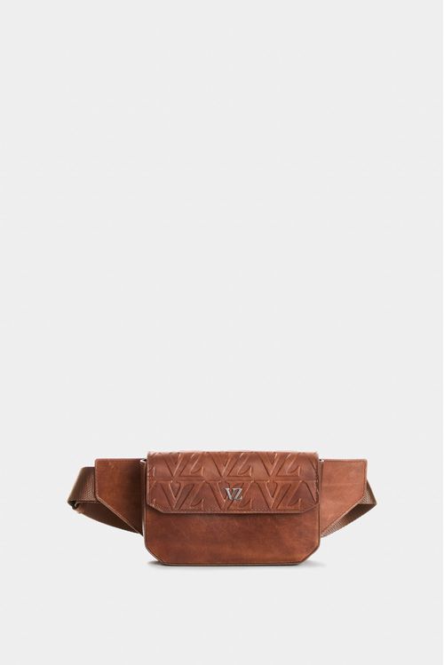 Men's Dune Leather Waist Bag, Hexagonal Silhouette